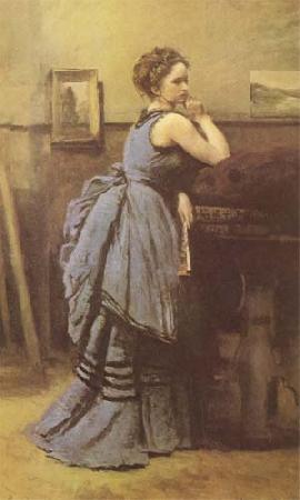 Jean Baptiste Camille  Corot Woman in Blue (mk09) oil painting image